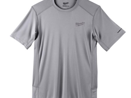 Milwaukee Workskin XXL Short Sleeve Men s Crew Neck Gray Lightweight Performance Tee Shirt Online Sale