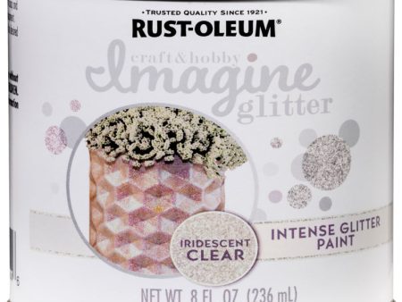 Rust-Oleum Imagine Glitter Iridescent Clear Water-Based Glitter Paint Interior 8 oz For Sale