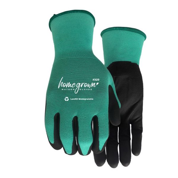 Watson Gloves Home Grown S Nylon Jade Black Green Dipped Gloves Online Hot Sale