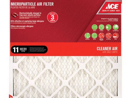 Ace 16 in. W X 25 in. H X 1 in. D Synthetic 11 MERV Pleated Microparticle Air Filter 1 pk For Cheap