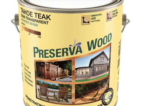 Preserva Wood Semi-Transparent Tahoe Teak Oil-Based Oil Penetrating Wood Stain Sealer 1 gal Sale