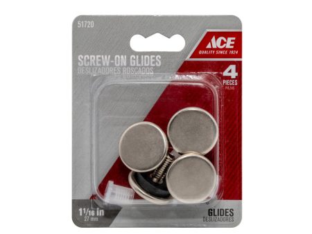 Ace Silver 1-1 16 in. Screw-On Nickel Chair Glide 1 pk For Cheap