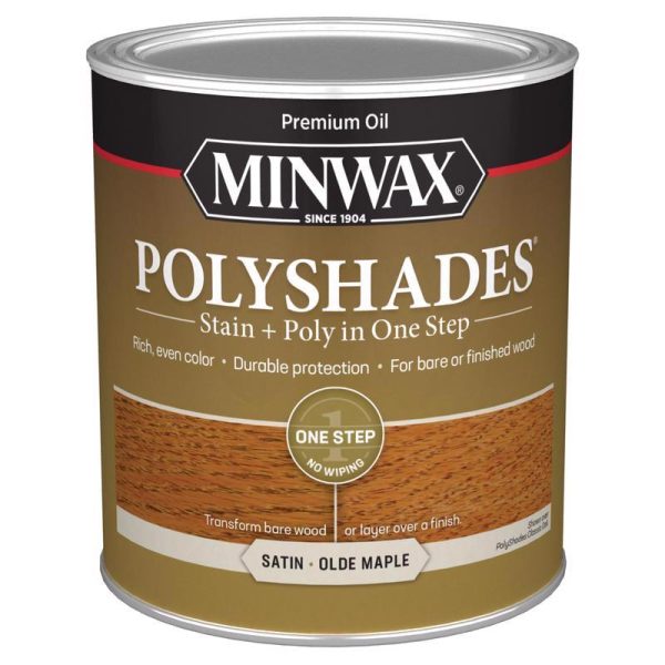 Minwax PolyShades Semi-Transparent Satin Olde Maple Oil-Based Stain Polyurethane Finish 1 qt Supply