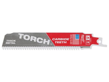 Milwaukee Torch 6 in. Carbide Thick Metal Reciprocating Saw Blade 8 TPI 1 pk For Sale