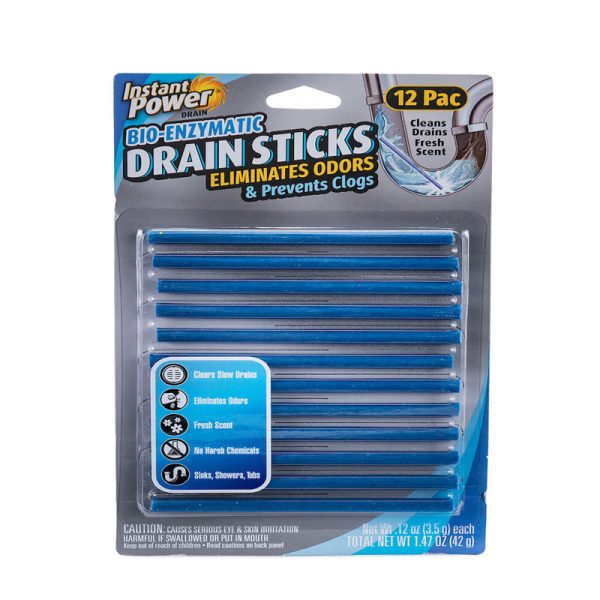 Instant Power Stick Enzymatic Drain Opener 12 pk Fashion