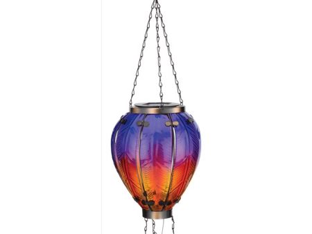 Regal Art & Gift Purple Glass Metal 23.5 in. H Hot Air Balloon Lantern Sale