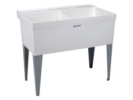 Mustee Utilatwin 40 in. W X 24 in. D Double Thermoplastic Laundry Tub Online Hot Sale