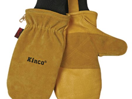 Kinco L Pigskin Leather Black Gold Mittens Discount