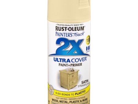 Rust-Oleum Painter s Touch 2X Ultra Cover Satin Strawflower Paint+Primer Spray Paint 12 oz Online Hot Sale