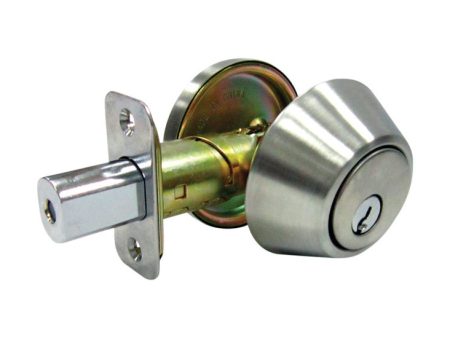 Faultless Satin Stainless Steel Single Cylinder Deadbolt 1-3 4 in in. Online Hot Sale