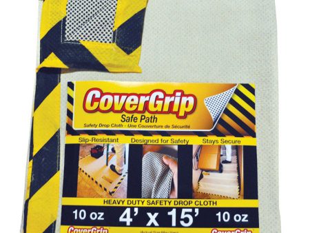 CoverGrip 4 ft. W X 15 ft. L X 0.04 mil 10 oz Safety Canvas Drop Cloth 1 pk Cheap