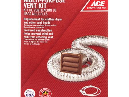 Ace 4 in. W X 6 in. L Brown Plastic Dryer Vent Kit For Discount