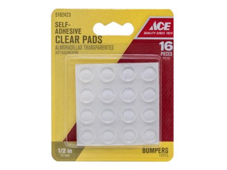 Ace Vinyl Self Adhesive Protective Pad Clear Round 3.6 in. W X 1 2 in. L 1 pk For Discount