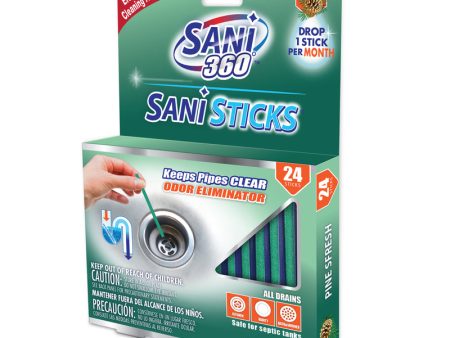 SANI 360 Sani Sticks Pine Scent Deodorizing Multi-Purpose Cleaner Stick 24 pk Hot on Sale