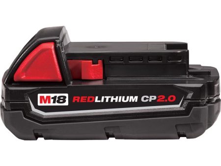 Milwaukee M18 RedLithium CP 2 Ah Lithium-Ion Compact Battery 1 pc Hot on Sale