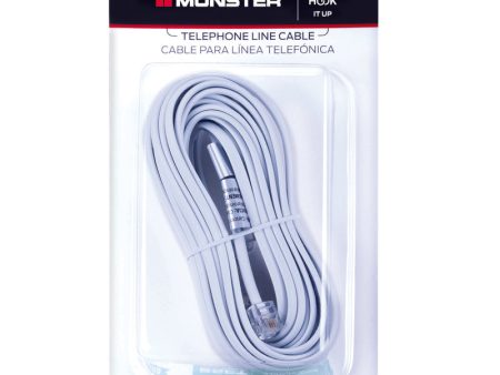 Monster Just Hook It Up 25 ft. L White Modular Telephone Line Cable For Sale