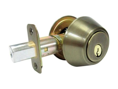 Faultless Antique Brass Double Cylinder Lock 1-3 4 in in. Sale