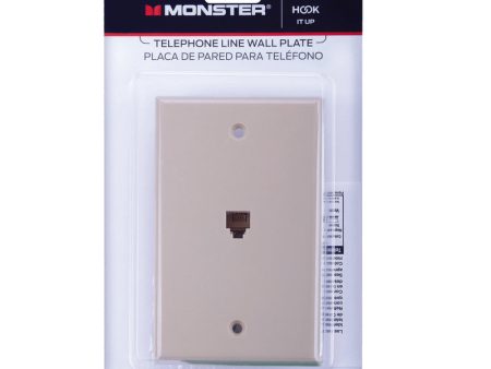 Monster Just Hook It Up Ivory 1 gang Plastic Telephone Wall Plate 1 pk Hot on Sale