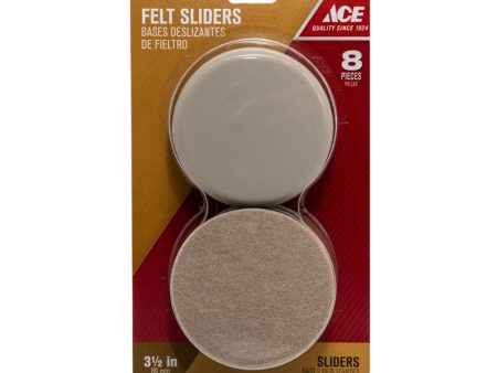 Ace Beige 3-1 2 in. Push-On Plastic Sliders 8 pk Supply