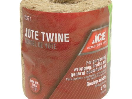 Ace 147 ft. L Natural Twisted Jute Twine For Sale