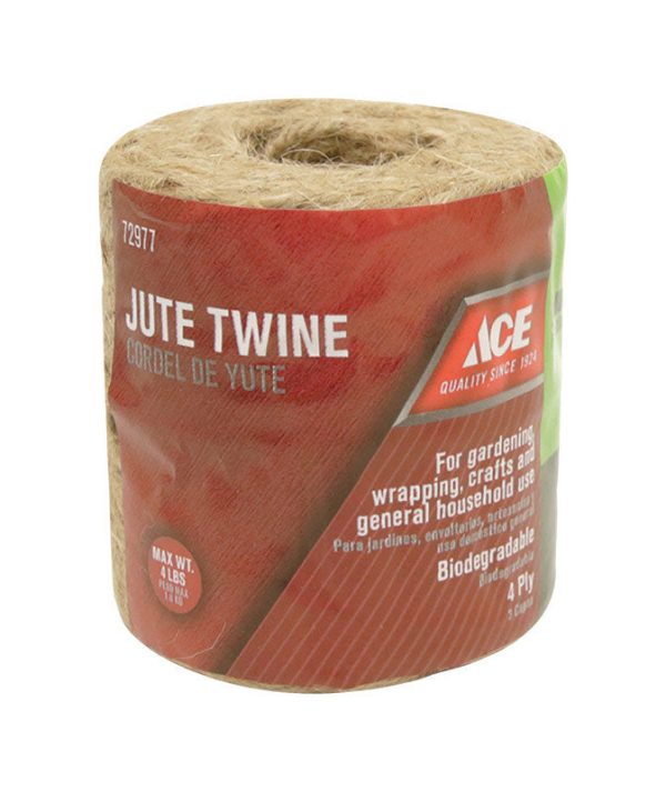 Ace 147 ft. L Natural Twisted Jute Twine For Sale