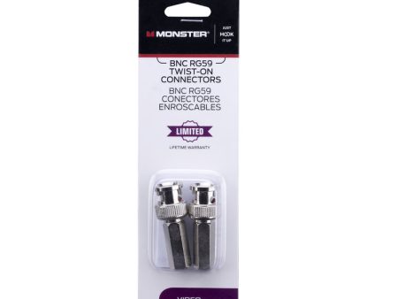 Monster Just Hook It Up Twist-On BNC Coaxial Connector 2 pk Online now