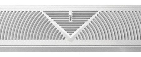 Tru Aire 4.5 in. H X 24 in. W 3-Way Powder Coat White Steel Floor Baseboard Diffuser Online Sale