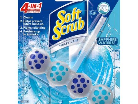 Soft Scrub 4-in-1 Toilet Care Sapphire Waters Scent Toilet Bowl Cleaner 1.76 oz Tablet Fashion