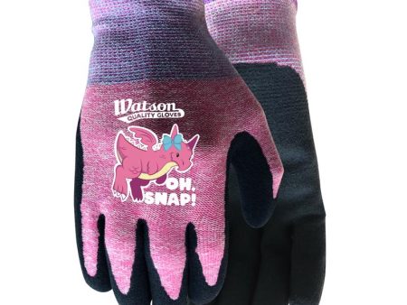 Watson Gloves Homegrown XS Polyester Knit Oh, Snap! Pink Gardening Gloves Online Sale