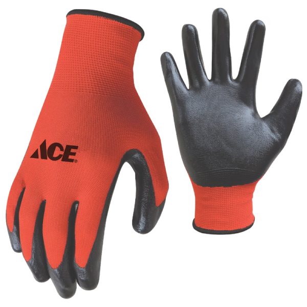 Ace Men s Indoor Outdoor Coated Work Gloves Red L 3 pk Online Hot Sale