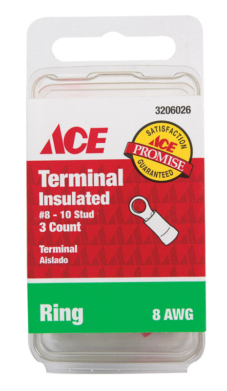 Ace Ring Terminal Red 3 pk For Discount