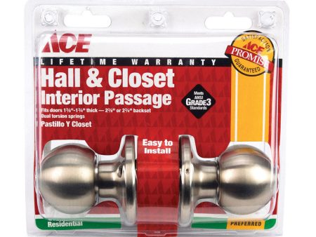 Ace Ball Satin Nickel Passage Lockset 1-3 4 in. Cheap