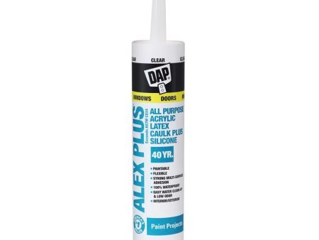 DAP Alex Plus Clear Acrylic Latex All Purpose Caulk 10.1 oz Online Sale