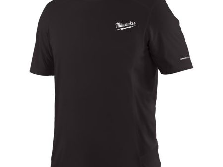 Milwaukee Workskin L Short Sleeve Men s Crew Neck Black Lightweight Performance Tee Shirt Online now