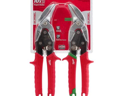 Milwaukee 10 in. Forged Alloy Steel Offset Aviation Snips Set 22 Ga. 2 pk Cheap