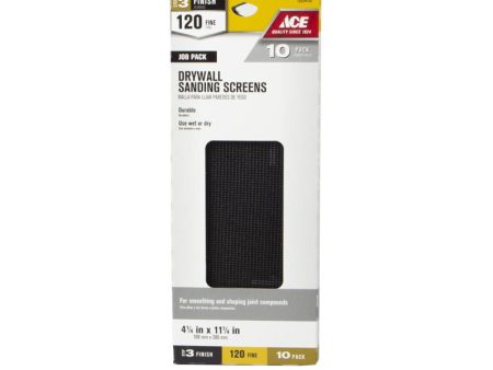 Ace 11.25 in. L X 4.25 in. W 120 Grit Silicon Carbide Drywall Sanding Screen 10 pk Hot on Sale